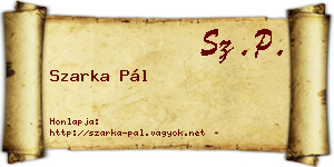 Szarka Pál névjegykártya
